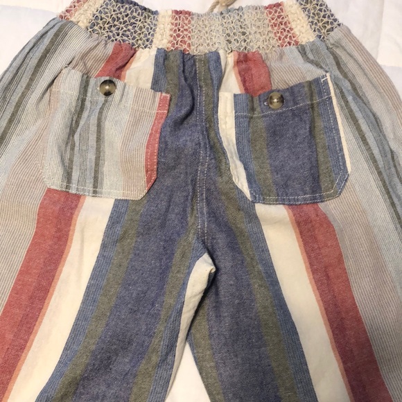 Westbound Sm Stripe Print Mid Rise Pocketed Drawstring Waist Linen Pants NWOT - Picture 9 of 10